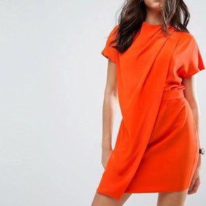 ASOS | Bright Orange Drape Mini Dress